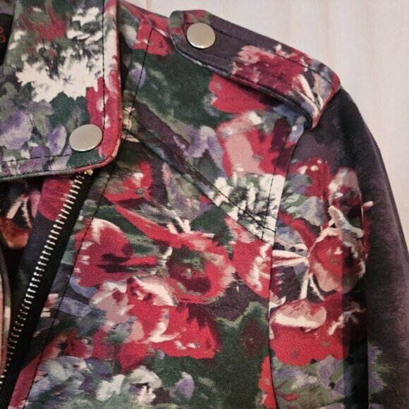 Colleen Lopez Ladies  Green Floral Print Bomber Jacket Size M - Picture 3 of 9